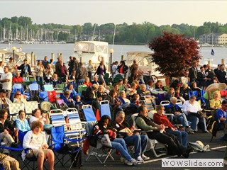 Getting ready for the opening night screening at Waterfront Film Festival